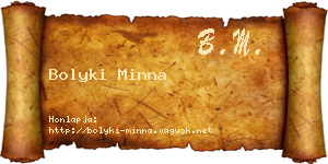 Bolyki Minna névjegykártya